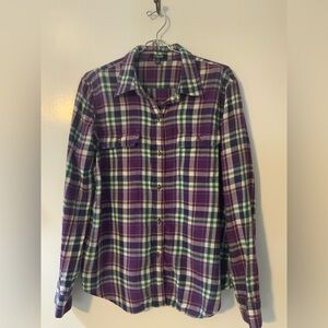Chaps Multicolor Plaid Shirt 100%cotton size L